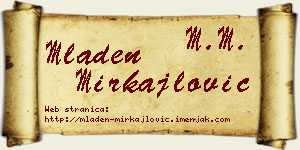Mladen Mirkajlović vizit kartica